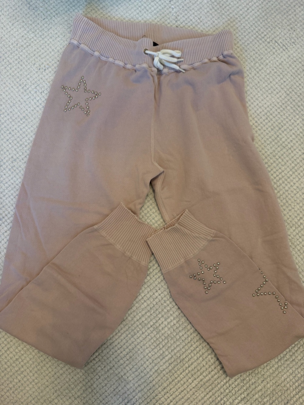 Monrow Mauve Studded Star Sweatpants